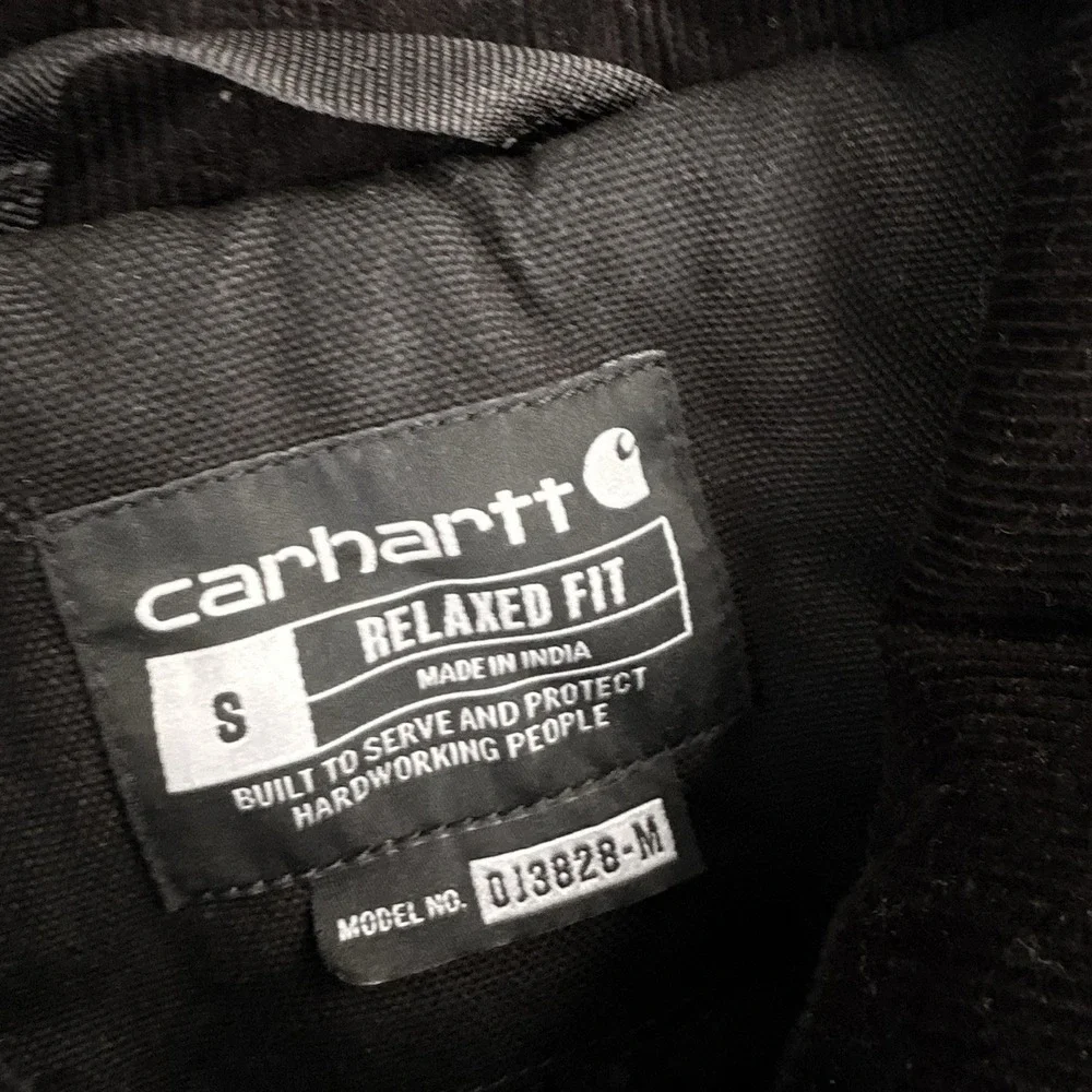 Carhartt BLK Black Blanket Lined Detroit Jacket Size Small Company Logo